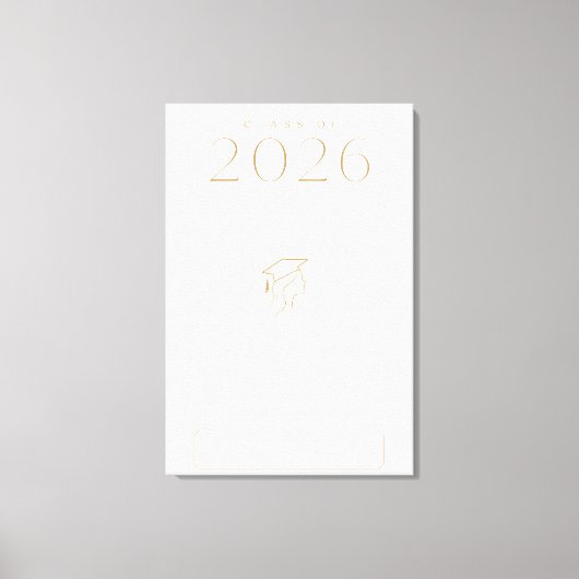 Persoonlijke Klas van 2026 Naam Elegante Kunst Canvas Afdruk (Voorkant)