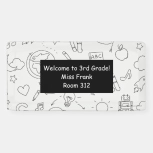 Persoonlijke klasbanner voor basisschoolleerkracht spandoek