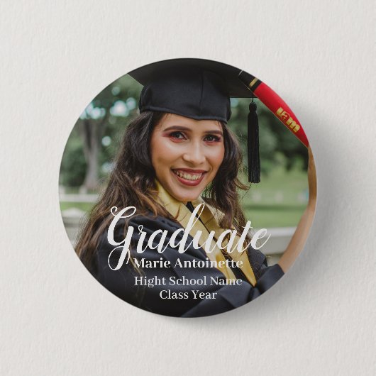 Persoonlijke Klasse Afstudeerfoto Ronde Button 5,7 Cm (Voorkant)