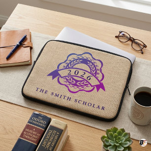 Persoonlijke Klasse van 2026 Geleerde Crest Nep Bu Laptop Sleeve