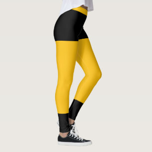 Persoonlijke Klasse Zonneklaar Geel Zwart Accenten Leggings