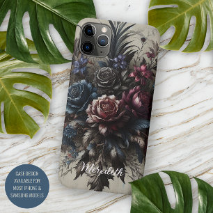 Persoonlijke Klassevolle Gotische Roos Bloemrijke Case-Mate iPhone Case