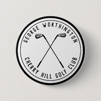 Persoonlijke klassieke aangepaste golfclub wit zwa ronde button 5,7 cm