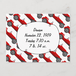 Persoonlijke Klassieke Auto Baby Jongen Stats Briefkaart