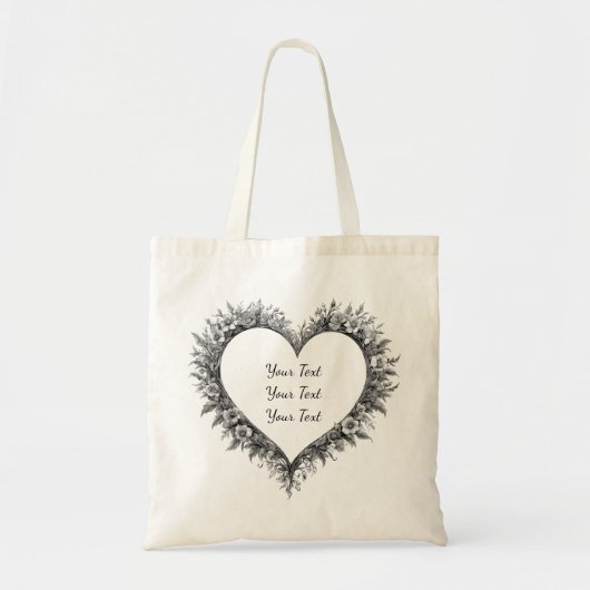 Persoonlijke Klassieke Bloemhartentassen Tote Bag (Voorkant)