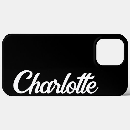 Persoonlijke Klassieke Elegante Monogram Zwarte iP Case-Mate iPhone Case (Achterkant (horizontaal))