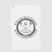 Persoonlijke klassieke golfclubnaam  golfhanddoek (Voorkant)