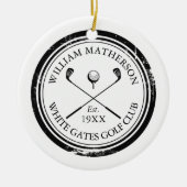 Persoonlijke klassieke golfclubnaam keramisch ornament (Voorkant)