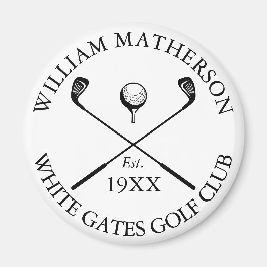 Persoonlijke Klassieke Golfclubnaam Magneet (Voorkant)