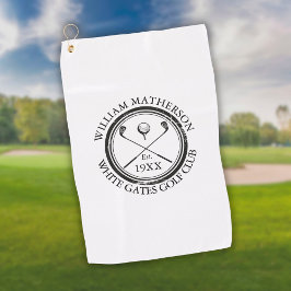 Persoonlijke klassieke golfclubnaam op maat golfhanddoek