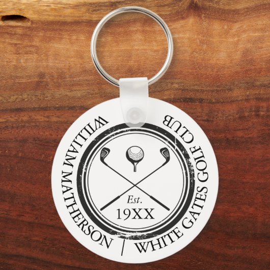 Persoonlijke klassieke golfclubnaam sleutelhanger (Voorkant)