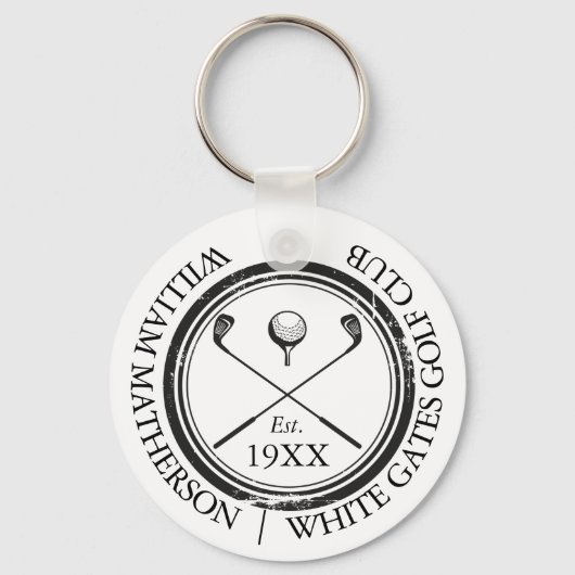 Persoonlijke klassieke golfclubnaam sleutelhanger (Achterkant)