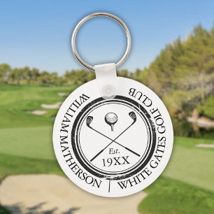 Persoonlijke klassieke golfclubnaam sleutelhanger