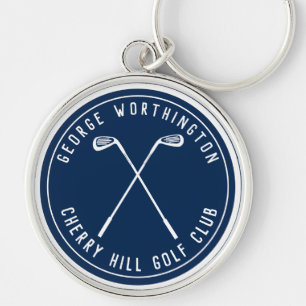 Persoonlijke klassieke maatwerk golfclub navy sleutelhanger