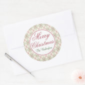 Persoonlijke Klassieke Prettig Kerstmis Cadeau Sti Ronde Sticker (Envelop)