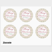 Persoonlijke Klassieke Prettig Kerstmis Cadeau Sti Ronde Sticker (Vel)