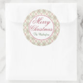 Persoonlijke Klassieke Prettig Kerstmis Cadeau Sti Ronde Sticker (Tas)