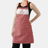 Persoonlijke Klassieke Rode Gingham Kerst- Schort (Insitu)