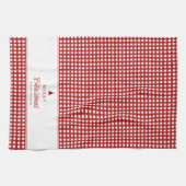 Persoonlijke Klassieke Rode Gingham Kerst  Theedoek (Horizontaal)