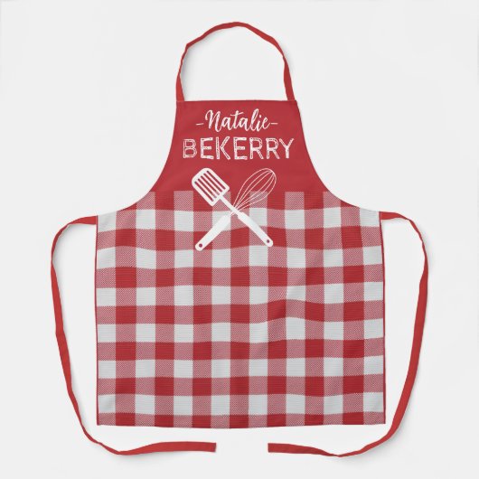 Persoonlijke klassieke rode tartan geruite Bekerry Schort (Voorkant)