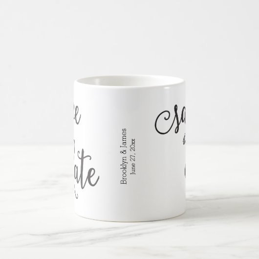 Persoonlijke Klassieke Witte Save The Date Mok (Center)