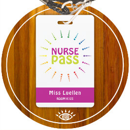 Persoonlijke klasverpleegster Hall Pass Badge
