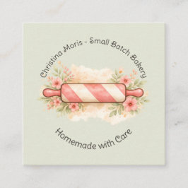 Persoonlijke kleine batch bakkerij gift tag vierkante visitekaartje