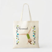 Persoonlijke kleine bruine haargymnast in het groe tote bag (Voorkant)