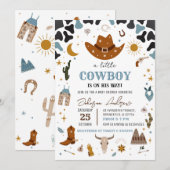 Persoonlijke kleine cowboy Baby shower uitnodiging (Voorkant / Achterkant)