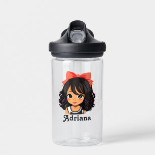Persoonlijke kleine Hispanic cartoon meisje Waterfles