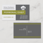 Persoonlijke kleine kok-minimalistisch grijs, wit, visitekaartje (Voorkant / Achterkant)