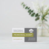 Persoonlijke kleine kok-minimalistisch grijs, wit, visitekaartje (Staand voorkant)