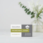 Persoonlijke kleine kok-minimalistisch grijs, wit, visitekaartje (Staand voorkant)