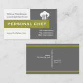 Persoonlijke kleine kok-minimalistisch grijs, wit, visitekaartje (Voorkant / Achterkant)