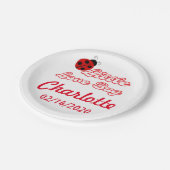 Persoonlijke kleine liefdesbeker Ladybug Party Papieren Bordje (Gekanteld)