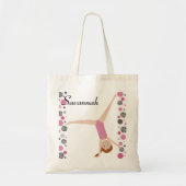 Persoonlijke kleine rode-haargymnast in roze tote bag (Voorkant)