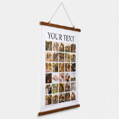 Persoonlijke kleine tekst fotocollage hangend wandkleed (Gebogen)