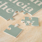 Persoonlijke kleinkinderen Namen in Sage Green Legpuzzel (Zijkant)