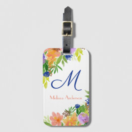 Persoonlijke kleur Floral Bouquet Bagagelabel
