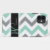 Persoonlijke kleuren en grijze Chevron Case-Mate iPhone Case (Achterkant (horizontaal))
