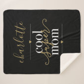 Persoonlijke kleuren Super Mam Black en Gold Sherpa Deken (Voorkant (horizontaal))