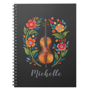 Persoonlijke kleuren wilde bloem Boho bloemviool  Notitieboek
