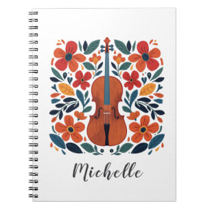 Persoonlijke kleuren wildflower boho bloemviool  notitieboek