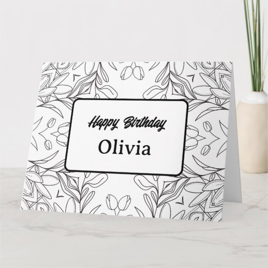 Persoonlijke kleurkaart met kleurplaat (44) kaart (Voorkant)