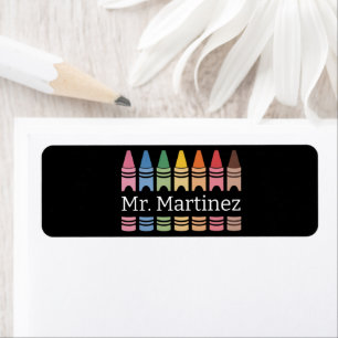 Persoonlijke kleurpotlood docentennaam Cute Back S Etiket