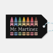 Persoonlijke kleurpotlood docentennaam Schattige t Cadeaulabel (Voorkant (Horizontaal))