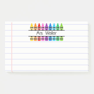 Persoonlijke kleurpotlood gelinieerde notities voo post-it® notes
