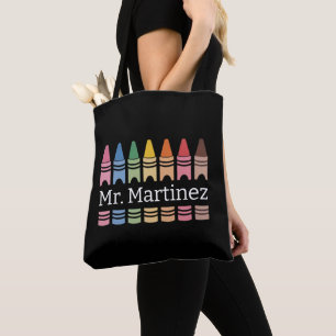 Persoonlijke kleurpotlood leraar naam Cute Back Sc Tote Bag