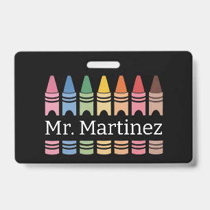 Persoonlijke kleurpotlood leraar naam schattig ter badge