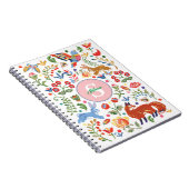 Persoonlijke kleurrijke dierenkoppen Kunstflessens Notitieboek (Rechterzijde)